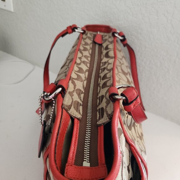 Euc Coach Carrie Khaki Shoulder Bag Tote Purse - Picture 6 of 16